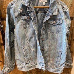 Distressed Ligh Wash Jean Jacket